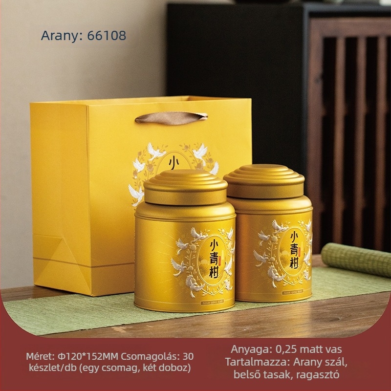 500 g zárható fém teásdoboz, kiváló minőségű, zöld mandarin tea tárolására