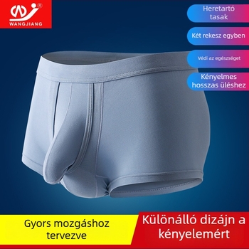 Férfi modalból készült lélegző boxer, ergonómikus U-formájú zsebbel a herék támogatására