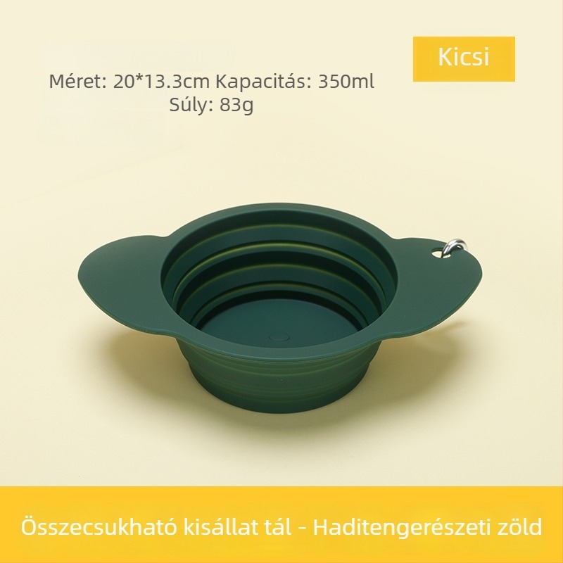 Kutyus alakú, összecsukható szilikon tál, hordozható kültéri utazásokhoz