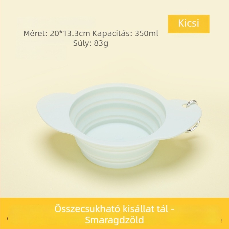 Kutyus alakú, összecsukható szilikon tál, hordozható kültéri utazásokhoz
