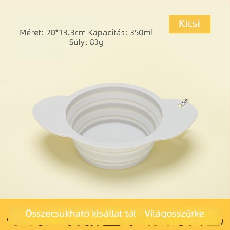 Kutyus alakú, összecsukható szilikon tál, hordozható kültéri utazásokhoz
