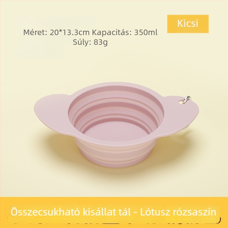 Kutyus alakú, összecsukható szilikon tál, hordozható kültéri utazásokhoz