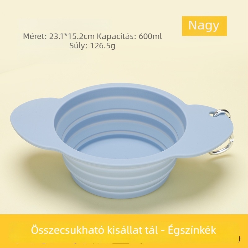 Kutyus alakú, összecsukható szilikon tál, hordozható kültéri utazásokhoz