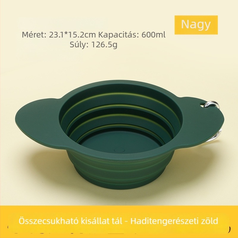 Kutyus alakú, összecsukható szilikon tál, hordozható kültéri utazásokhoz