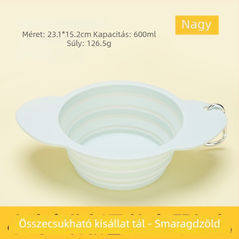 Kutyus alakú, összecsukható szilikon tál, hordozható kültéri utazásokhoz
