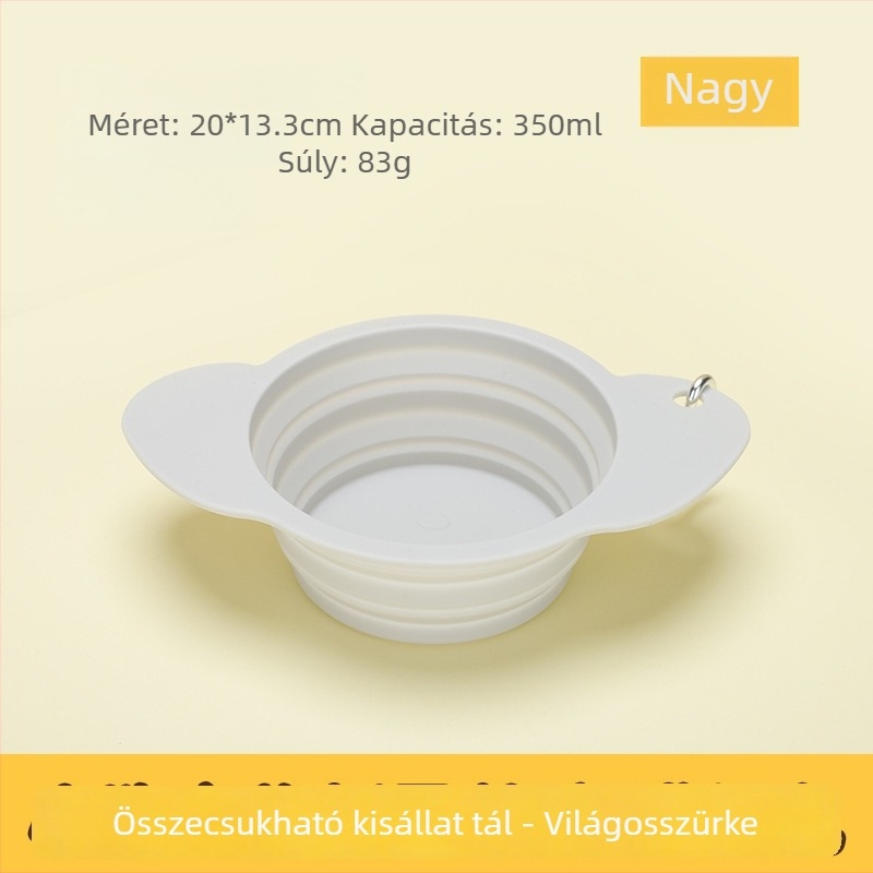 Kutyus alakú, összecsukható szilikon tál, hordozható kültéri utazásokhoz