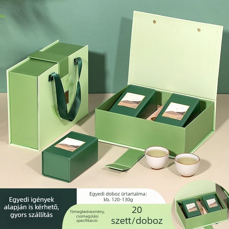 Prémium teacsomagoló doboz (üres ajándékdoboz) fekete, fehér, Pu-erh és Jin Junmei teákhoz