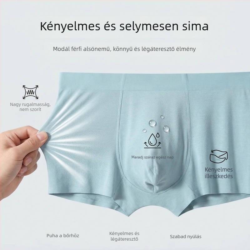 Férfi boxeralsó 100S modal anyagból, lágy és bőrbarát, egyszínű, lélegző, középmagas derekú