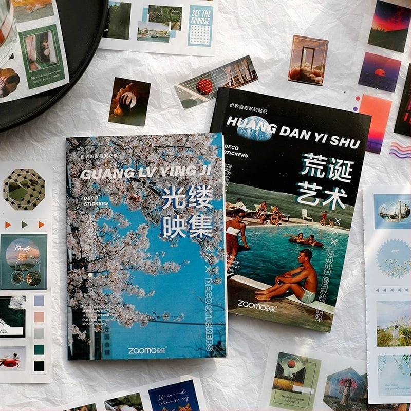 Washi papír matricás füzet – World Miniatures sorozat, kreatív tervező dekor matricák, 6 változat