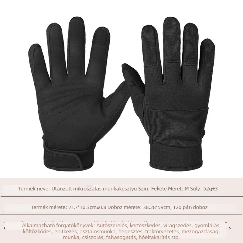 Kerti kesztyű, csúszásmentes, kopásálló, érintőképernyő-kompatibilis, mikroszálas, kertészkedéshez, autó- és gépjavításhoz