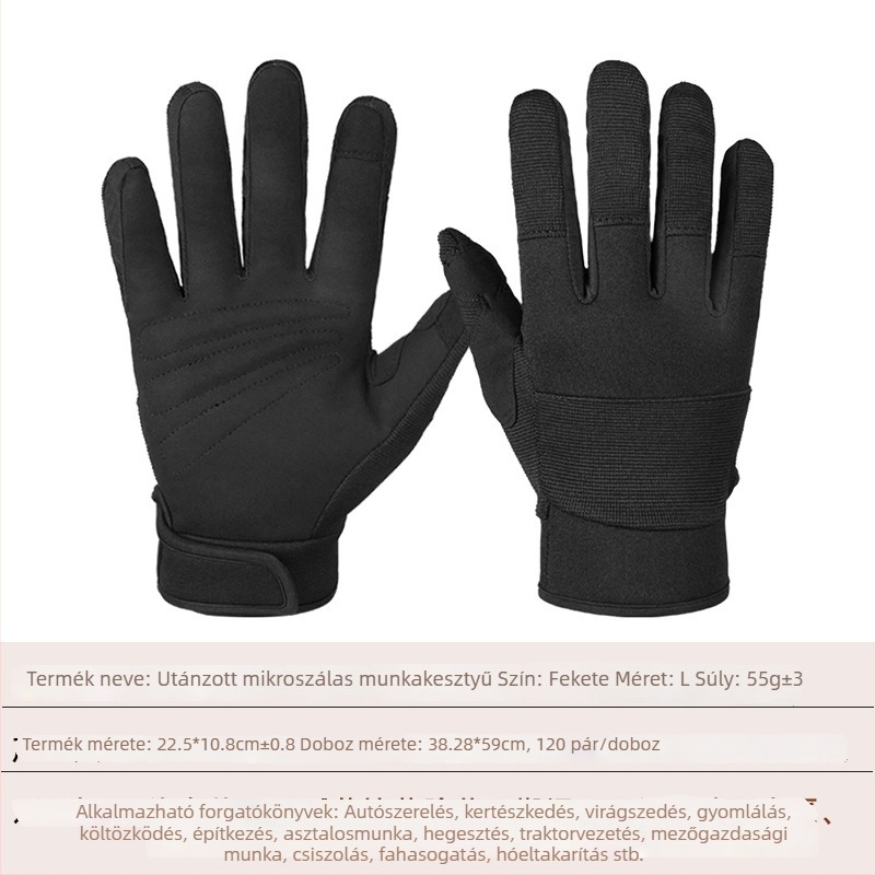 Kerti kesztyű, csúszásmentes, kopásálló, érintőképernyő-kompatibilis, mikroszálas, kertészkedéshez, autó- és gépjavításhoz