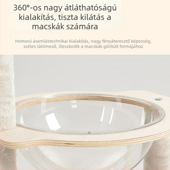 Összes tömörfa macskatár odúval és megfigyelő platformával