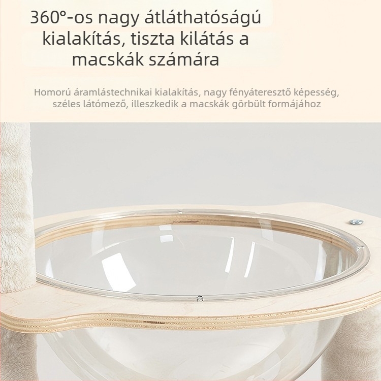 Összes tömörfa macskatár odúval és megfigyelő platformával
