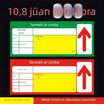 Általános árcímke a szupermarketek polcaira – árjelölés, címke (opcionális)