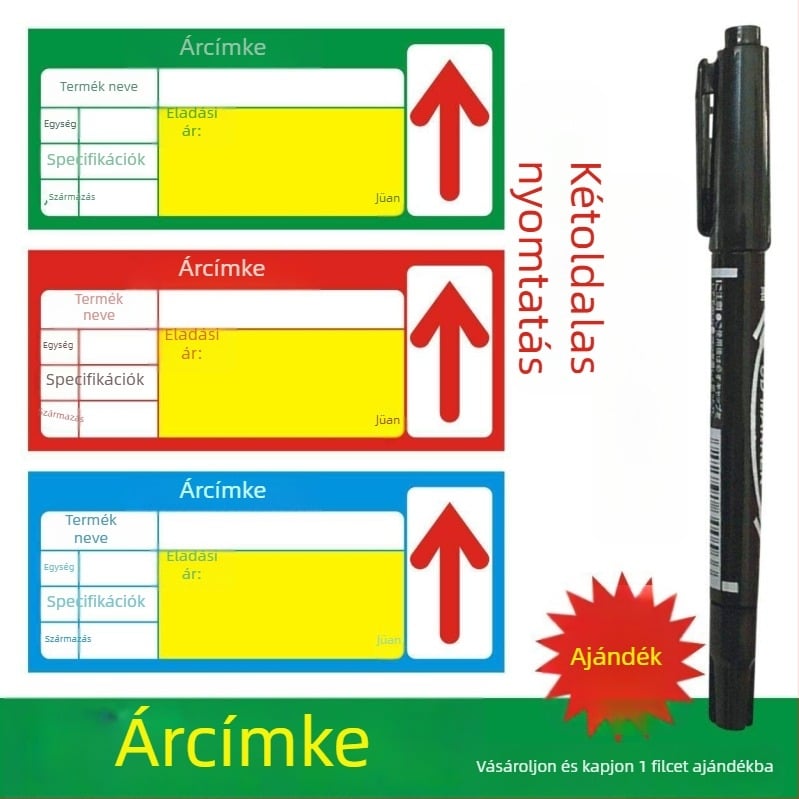 Általános árcímke a szupermarketek polcaira – árjelölés, címke (opcionális)
