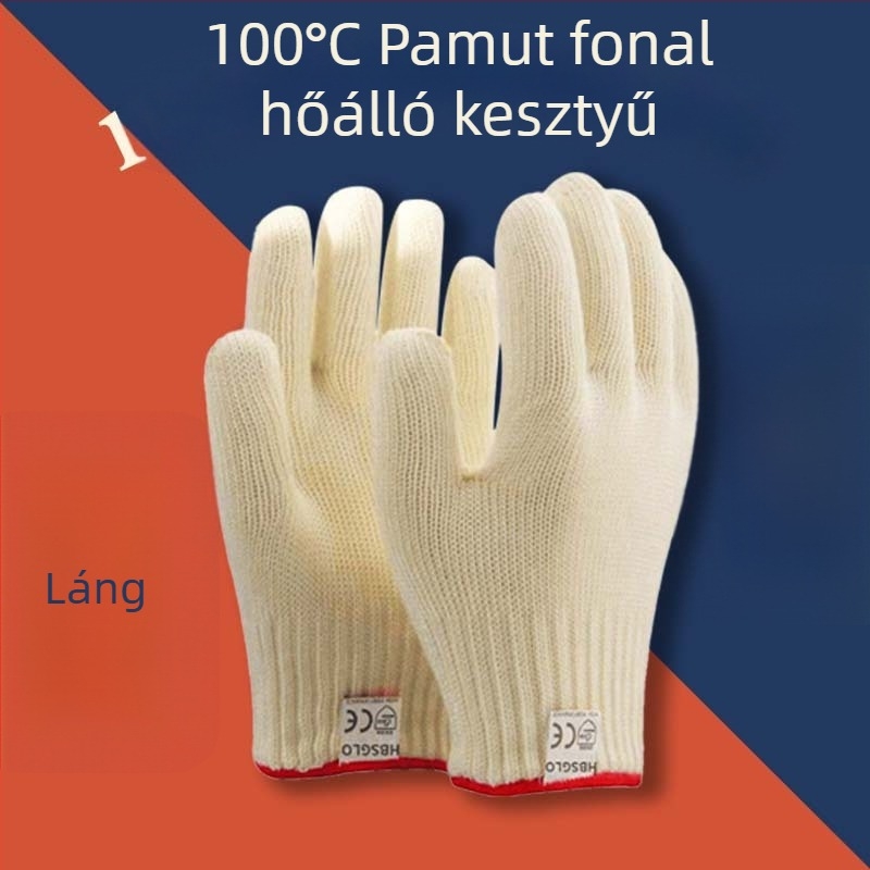 Kétoldalas, 300°C-ig hőálló, lángvédő munkavédelmi kesztyű mikrohullámú sütőkhöz és sütéshez