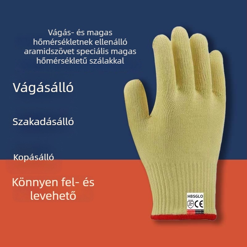 Kétoldalas, 300°C-ig hőálló, lángvédő munkavédelmi kesztyű mikrohullámú sütőkhöz és sütéshez