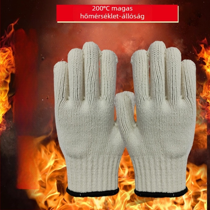 Kétoldalas, 300°C-ig hőálló, lángvédő munkavédelmi kesztyű mikrohullámú sütőkhöz és sütéshez