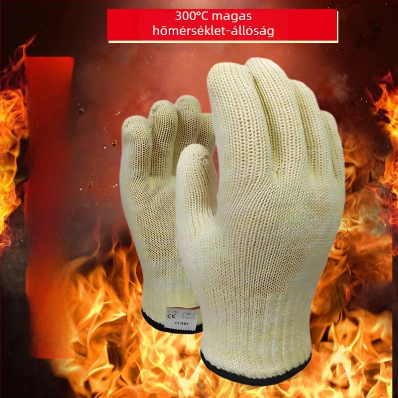 Kétoldalas, 300°C-ig hőálló, lángvédő munkavédelmi kesztyű mikrohullámú sütőkhöz és sütéshez