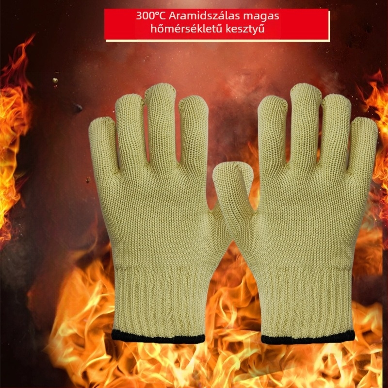 Kétoldalas, 300°C-ig hőálló, lángvédő munkavédelmi kesztyű mikrohullámú sütőkhöz és sütéshez