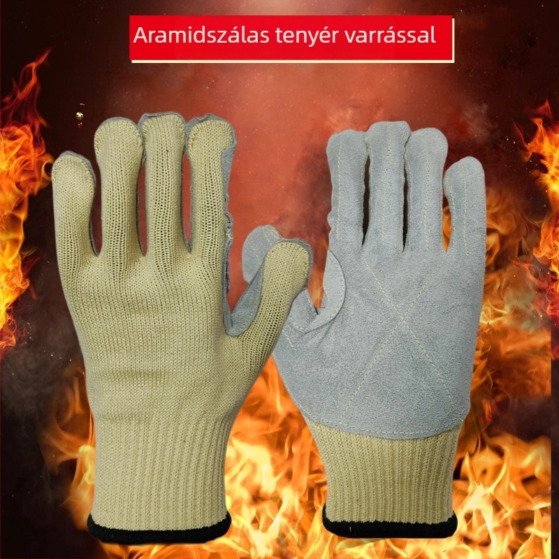 Kétoldalas, 300°C-ig hőálló, lángvédő munkavédelmi kesztyű mikrohullámú sütőkhöz és sütéshez