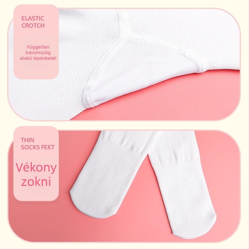 Női fleece-lével bélelt vastag táncharisnya ősz-télre, fehér, nylonból