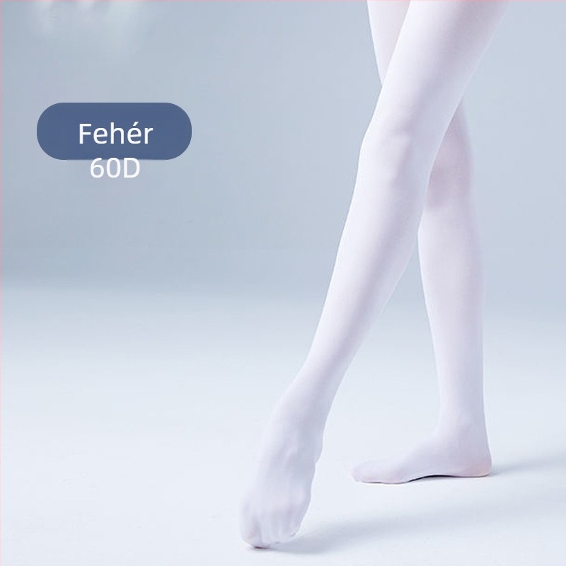 Női fleece-lével bélelt vastag táncharisnya ősz-télre, fehér, nylonból