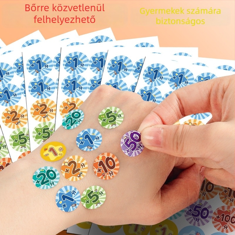 Általános iskolai jutalmazó matricák készlete, rajzolt számokkal