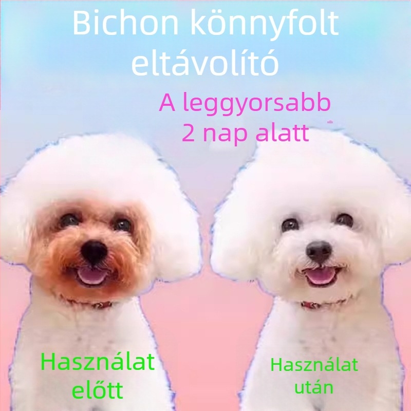 Kutyák könnyezési foltjainak eltávolítására szolgáló folyadék – szemcsepp és szemöblítő oldat