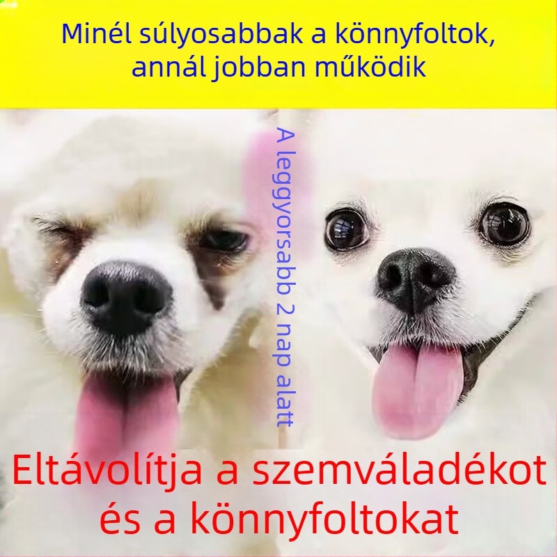 Kutyák könnyezési foltjainak eltávolítására szolgáló folyadék – szemcsepp és szemöblítő oldat