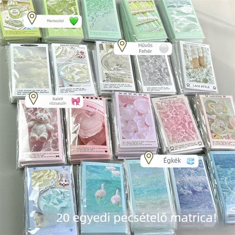 Koreai stílusú édes záró matricák diákigazolvány csomagolásához, hosszú sávos dekoratív matricák