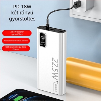 3C-tanúsítvány PD kétirányú gyorstöltéses power bank 20000mAh mobiltelefonokhoz és tabletekhez