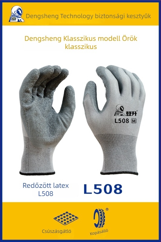 Dengsheng munkavédelmi kesztyűk, gumírozott bevonattal ipari építéshez, teljes színválaszték