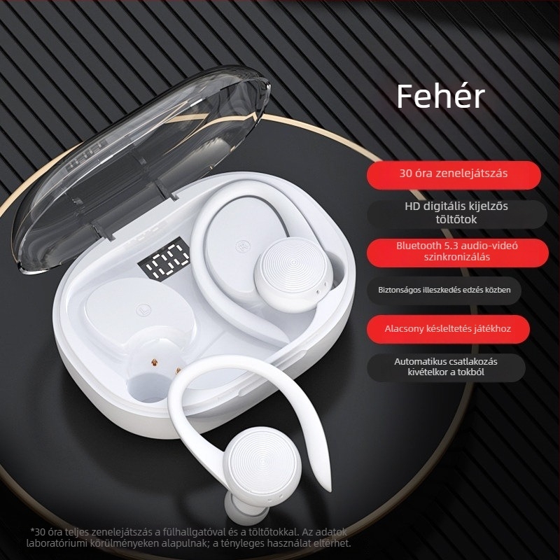 Fülhorgos Bluetooth fejhallgató, valódi vezeték nélküli, 2024-es sportmodell, hosszú akkumulátor-üzemidő, ideális futáshoz, Android-kompatibilis