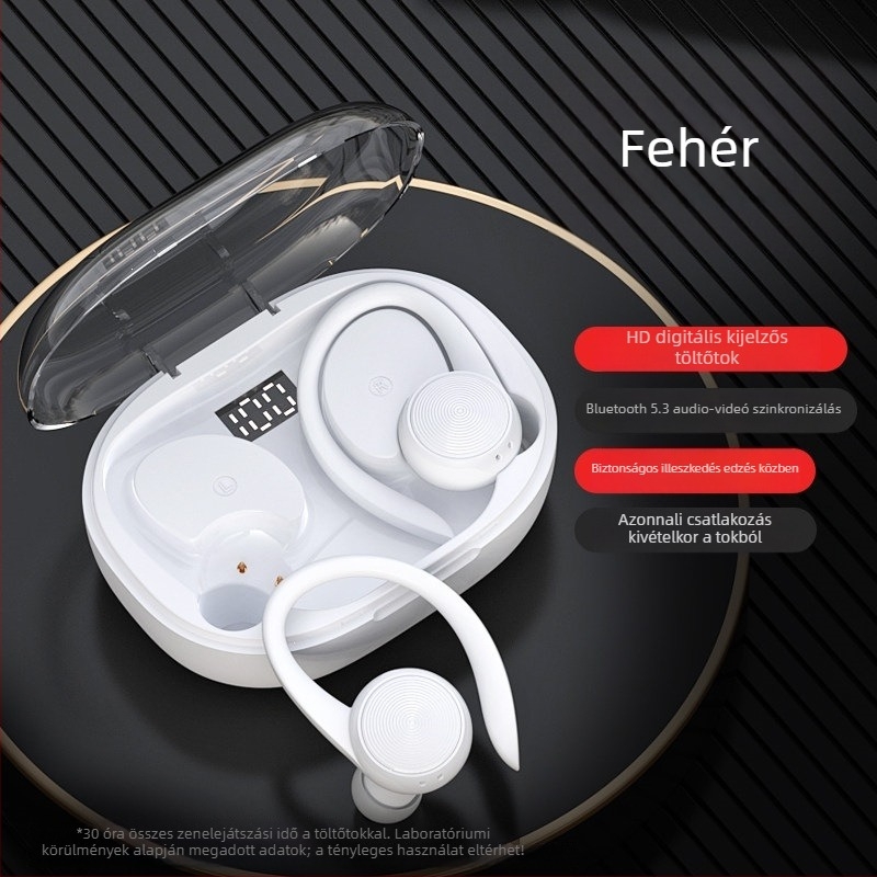 Fülhorgos Bluetooth fejhallgató, valódi vezeték nélküli, 2024-es sportmodell, hosszú akkumulátor-üzemidő, ideális futáshoz, Android-kompatibilis