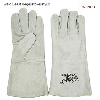 Welding Beast 4150 Hosszabbított, két rétegű marhabőr hegesztő kesztyűk, 35 cm