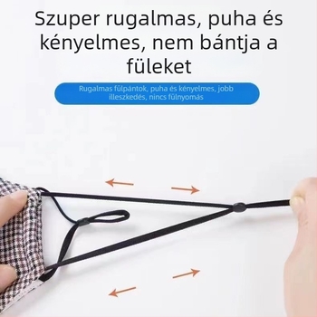 Téli kockás maszk, melegen vastagított pamutból, mosható, fülhurokkal