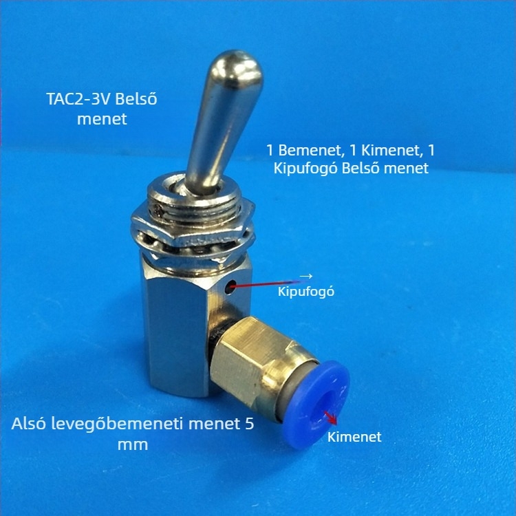 Pneumatikus kapcsoló, mechanikus szelep, görgő típusú, kézi szelep Tac2-31V/41V/31P/41P, 1 bemenet 1 kimenet, menetes csatlakozás
