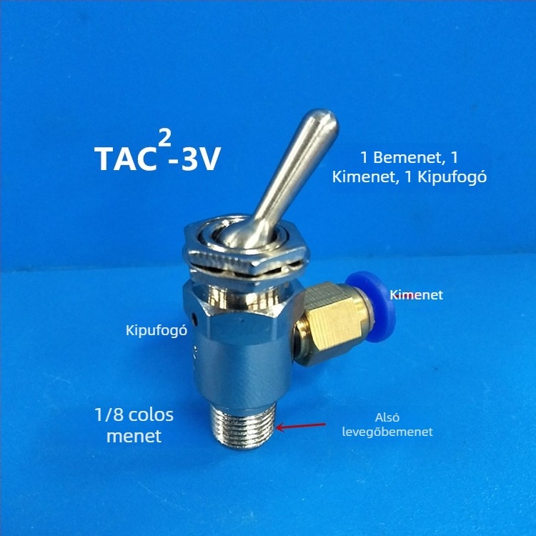 Pneumatikus kapcsoló, mechanikus szelep, görgő típusú, kézi szelep Tac2-31V/41V/31P/41P, 1 bemenet 1 kimenet, menetes csatlakozás