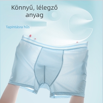Férfi Ice Silk boxer alsó, plusz méret, nyárra, hálós anyag, laza fazon