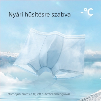 Férfi Ice Silk boxer alsó, plusz méret, nyárra, hálós anyag, laza fazon