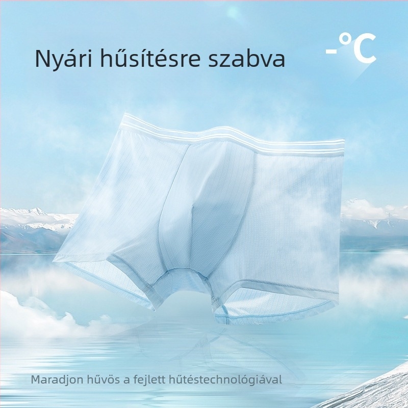 Férfi Ice Silk boxer alsó, plusz méret, nyárra, hálós anyag, laza fazon
