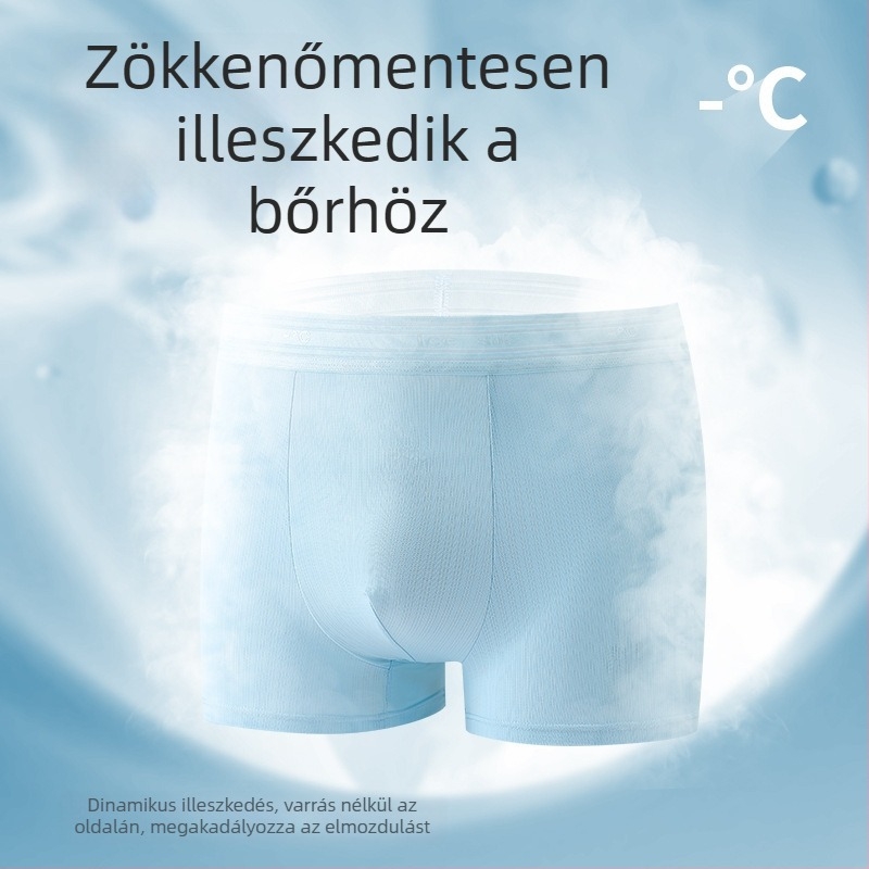 Férfi Ice Silk boxer alsó, plusz méret, nyárra, hálós anyag, laza fazon