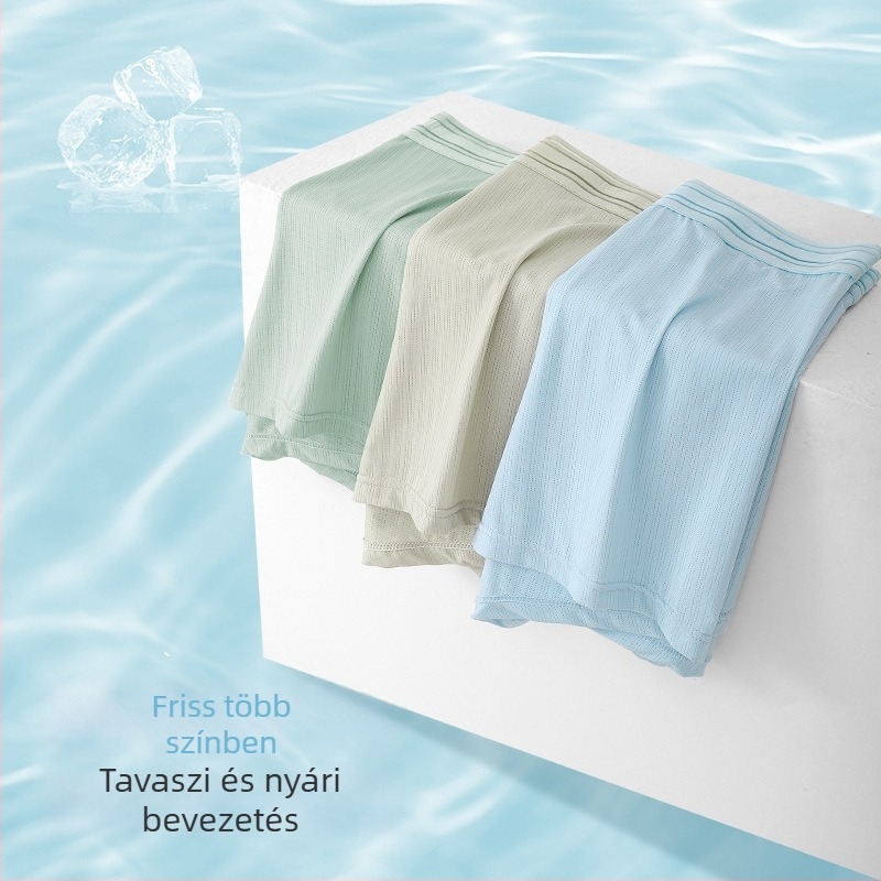 Férfi Ice Silk boxer alsó, plusz méret, nyárra, hálós anyag, laza fazon