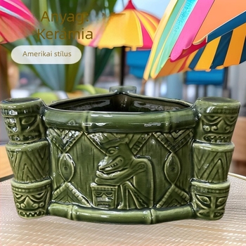 Tiki Bar kerámiás punchtál és tiki bögre, 1000 ml, koktél pohár
