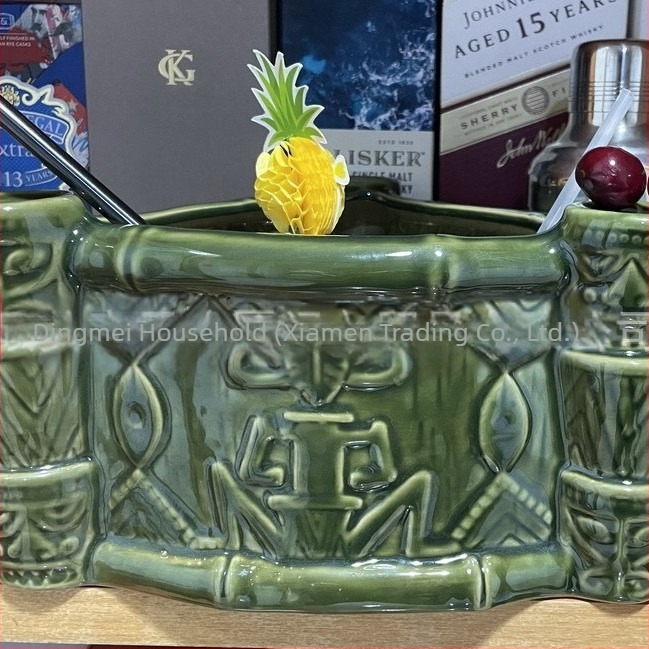 Tiki Bar kerámiás punchtál és tiki bögre, 1000 ml, koktél pohár