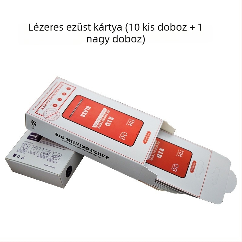 Mobiltelefonhoz temperált fóliát tartalmazó csomagoló doboz, 10 az 1-ben, 9D kerámia védőfólia, boríték, 360° puha fóliás csomagolás