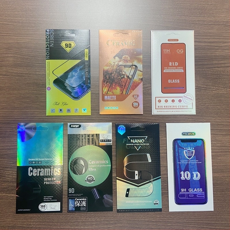 Mobiltelefonhoz temperált fóliát tartalmazó csomagoló doboz, 10 az 1-ben, 9D kerámia védőfólia, boríték, 360° puha fóliás csomagolás