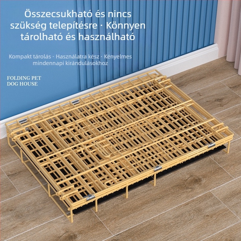 Teddy kutya beltéri ketrec toalettel, összecsukható kis- és közepes méretű kutyáknak, macska- és nyúlketrec