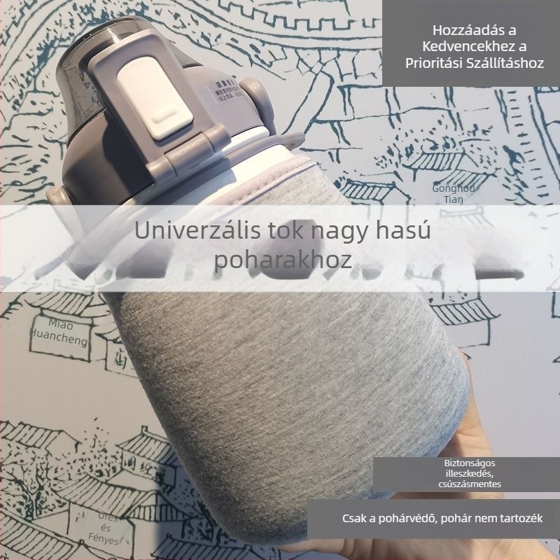 Trendi nagy pocak alakú termosz pohárhüvely, univerzális illeszkedés 880 ml-es poharakhoz, esésvédő hüvely férfiaknak, nőknek és diákoknak